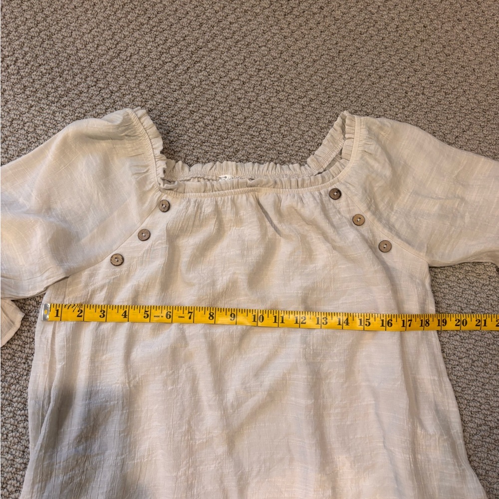 NAIF Cream Ruffled Off-Shoulder Sundress - Picture 4 of 6